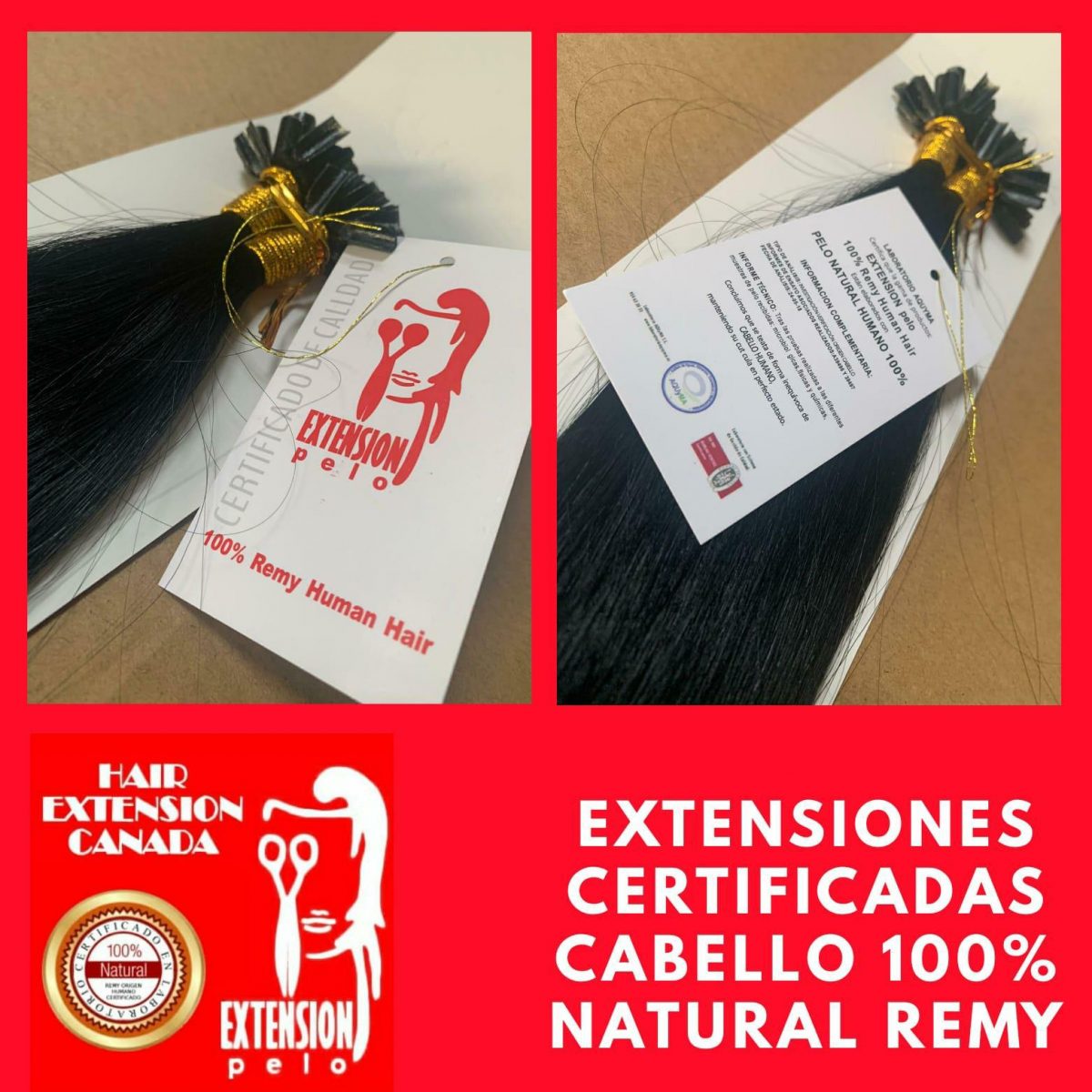 Extensiones rojas de pelo natural - Hair Extension Canada